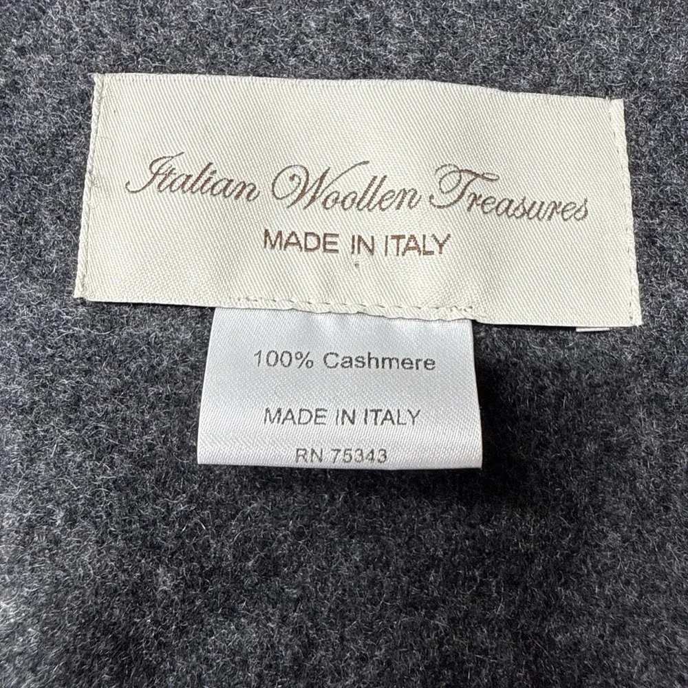 Italian Woollen Treasures 100% Cashmere Men's Scarf Gray 12x63